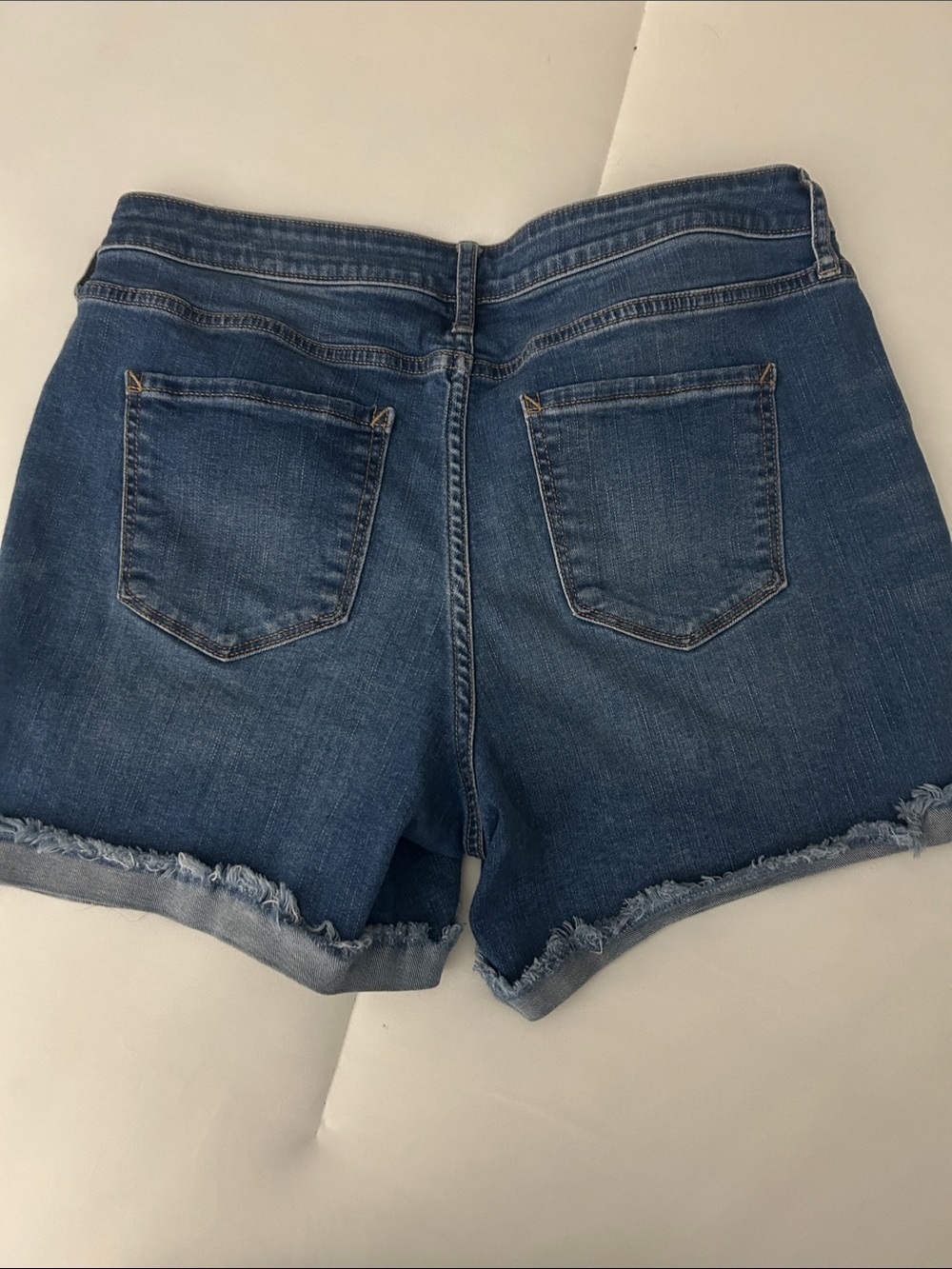 a.n.a Distressed High-Rise Denim Shorts - Medium Blue - Picture 2 of 2